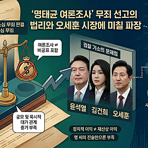 명태균 여론조사 사건 윤석열 무죄로 판결 뒤집힌 검찰 법리 & 오세훈에 미칠 영향