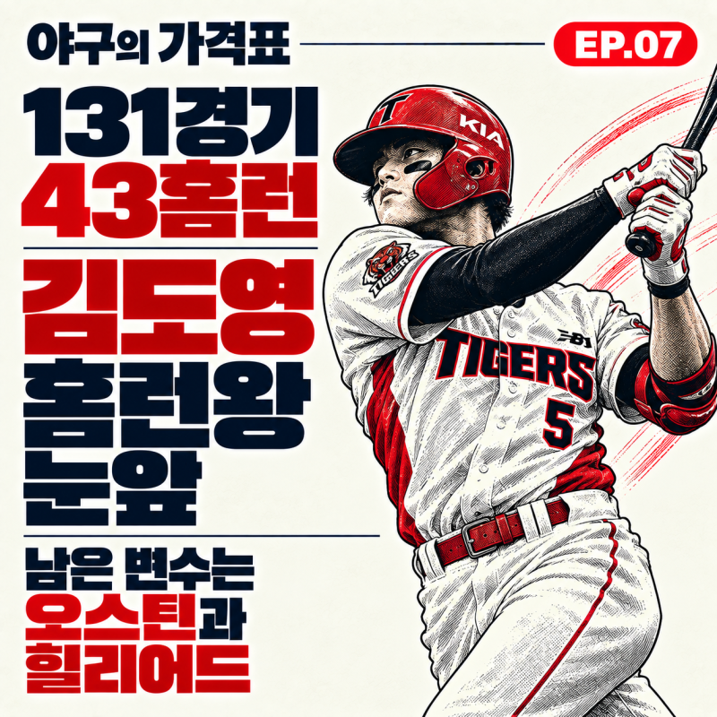 EP.07 131경기 43홈런, 김도영 홈런왕 눈앞 ... 남은 변수는 오스틴과 힐리어드
