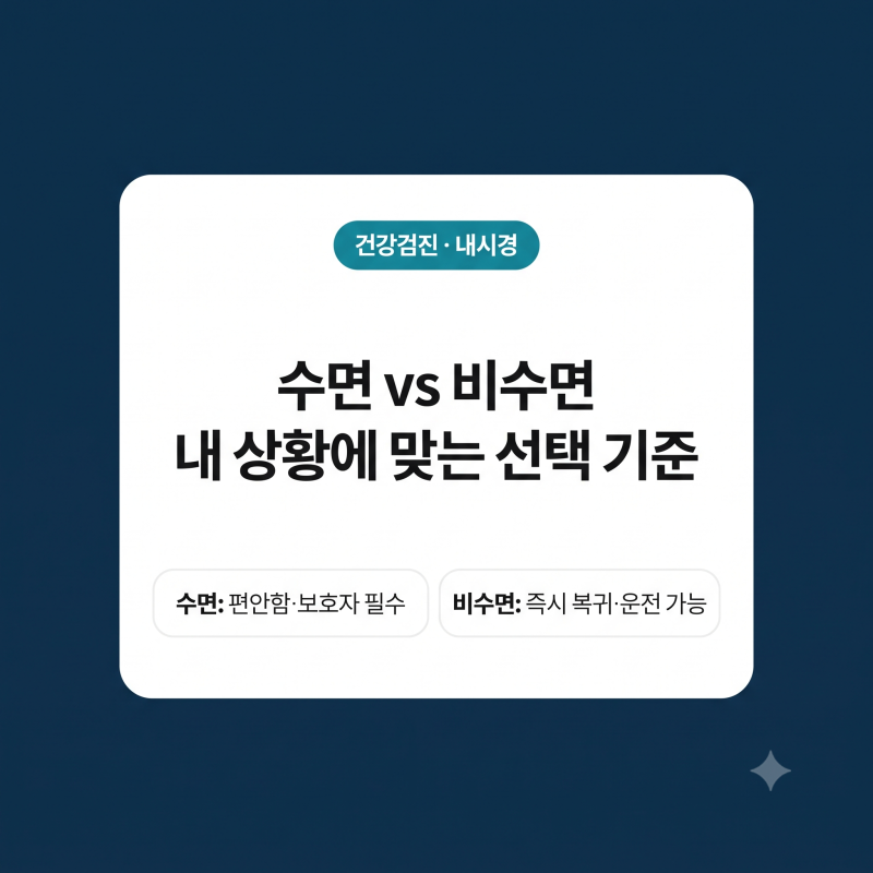위내시경 수면 비수면 차이와 선택 기준, 내 상황에 맞는 방법은?