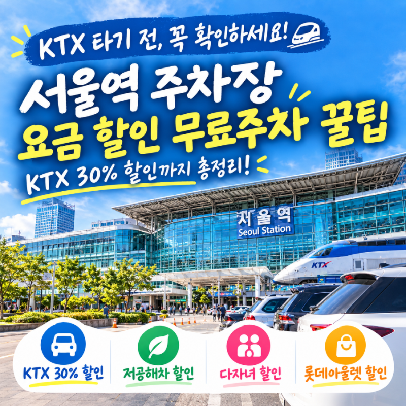 [중구/서울역] 서울역 주차장 주차요금 할인 꿀팁 총정리 (KTX 30% 할인·무료주차 팁)