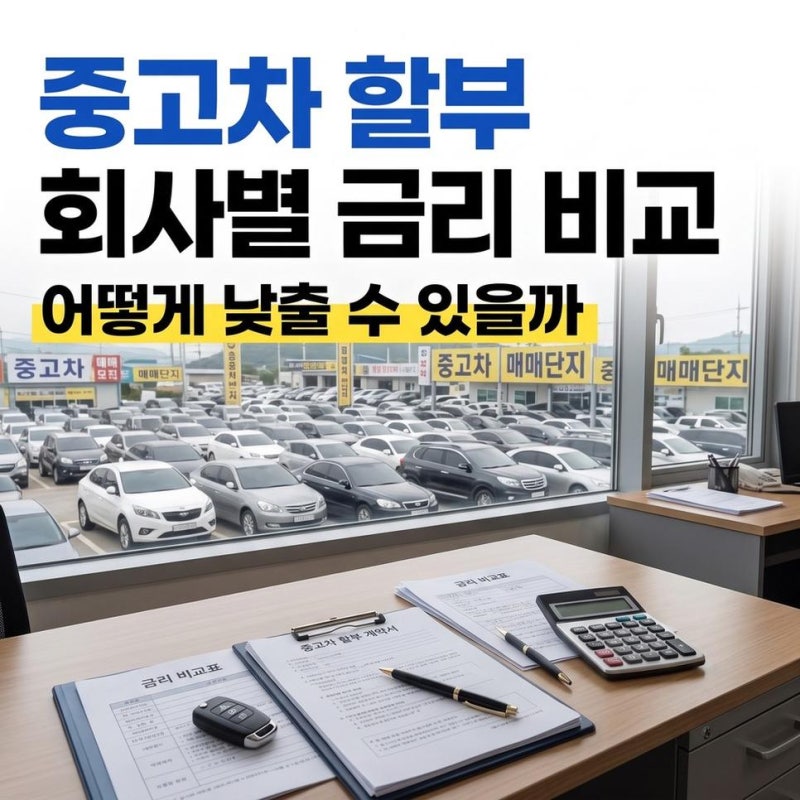 중고차 할부금리 회사별 비교하고 금리 낮추는 방법 확인하기