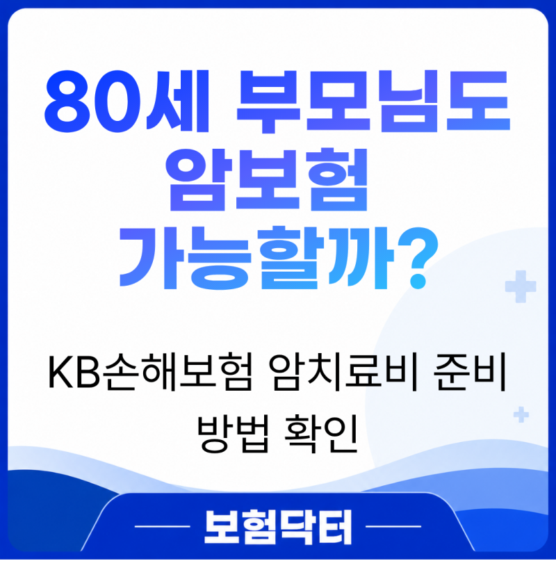 KB손해보험 80세 암보험 부모님 암치료비 준비 가능할까