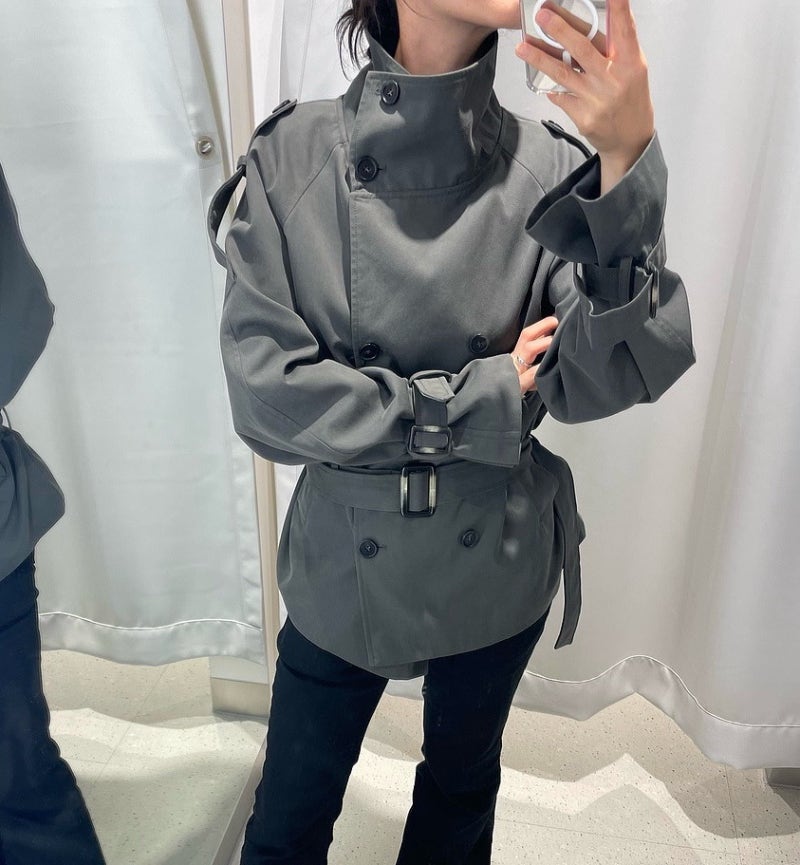 왜 이렇게 인기가 많을까? 미쏘 하이넥 하프 트렌치코트 실물 착용 후기