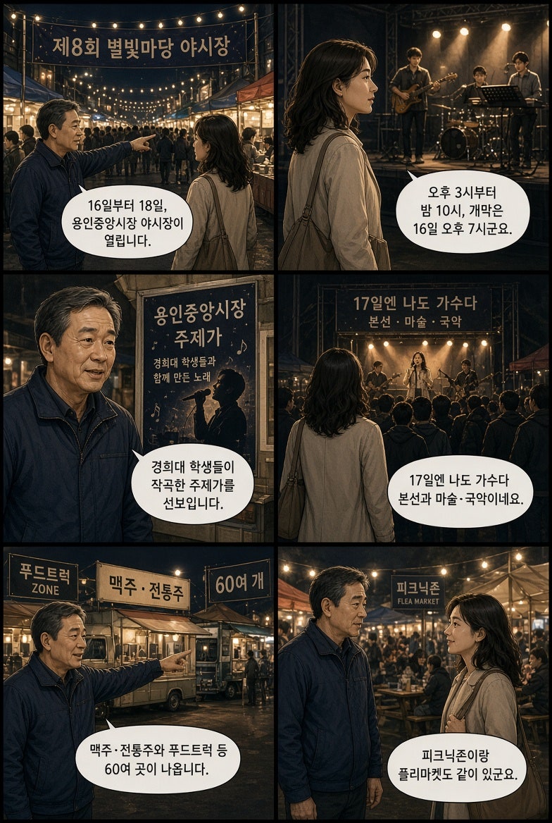용인특례시, ‘제8회 용인중앙시장 별빛마당 야시장’ 16일 개최… 전통시장 밤을 수놓는 야....