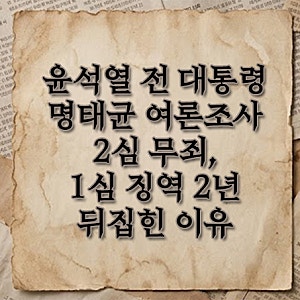 명태균 여론조사 무상 수수 윤석열 전 대통령 2심 무죄 1심 뒤집힌 이유 총정리