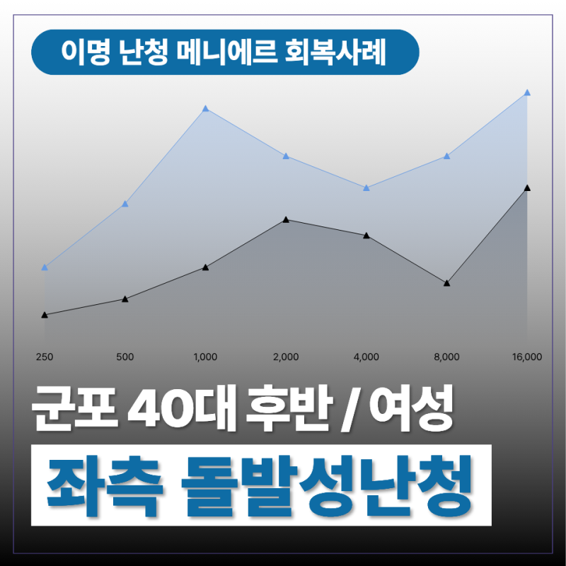 [메니에르 증후군 치료 과정] 군포 40대 후반 / 여성 / 좌측 돌발성난청 회복 사례