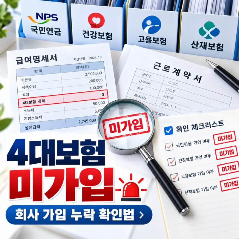 4대보험 미가입, 회사가 가입 안 해줬다면 근로자는 이렇게 확인하세요
