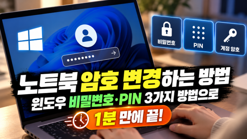 노트북 암호 변경하는 방법, 윈도우 비밀번호·PIN 3가지 방법으로 1분 만에 끝!