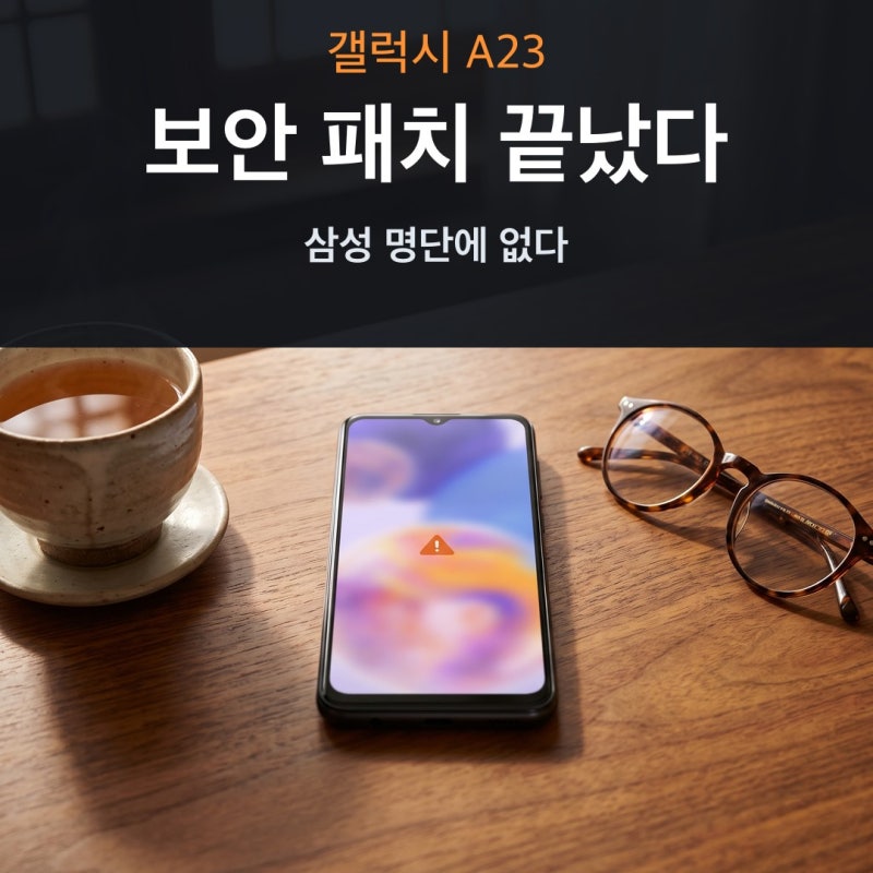 4년 된 갤럭시 A23, 삼성 보안 업데이트 명단에 없다