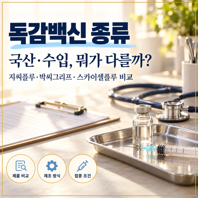 2026 독감백신 종류｜국산·수입 뭐가 다를까? 지씨플루·박씨그리프·스카이셀플루 비교