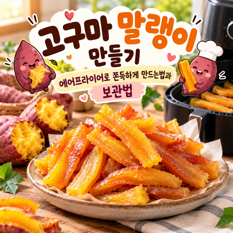 고구마 말랭이 만들기 에어프라이어로 쫀득하게 만드는 법과 보관법