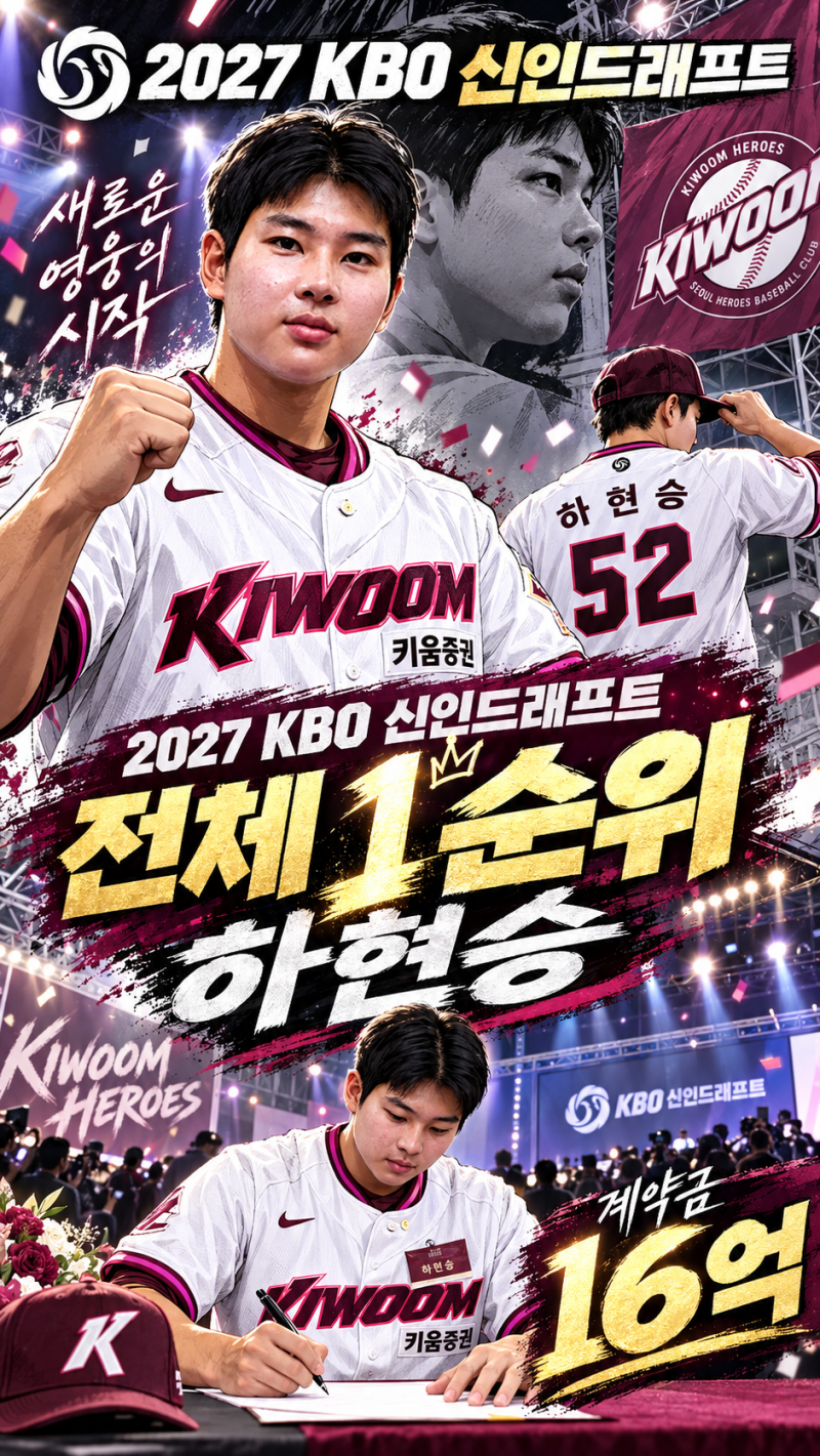 키움 하현승 16억 계약 역대 신인 최고액 한기주 기록 20년 만에 깼다