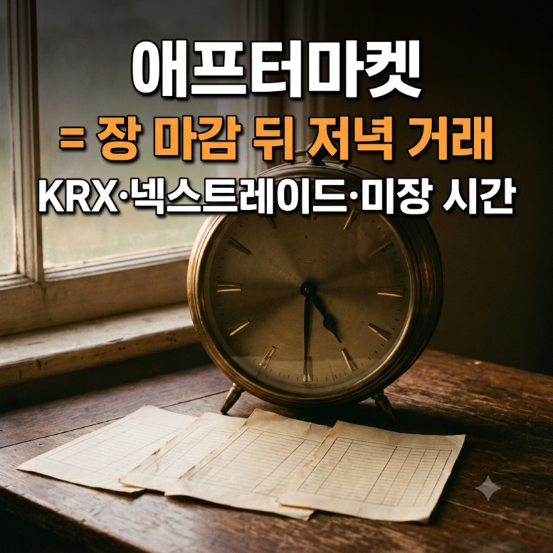 애프터마켓 뜻과 KRX 애프터마켓 시간, 넥스트레이드 차이와 주문 불가 종목·미장 애프터마....