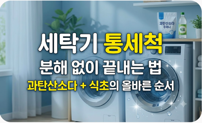 세탁기 통세척 분해 없이 끝내는 법: 과탄산소다 식초 조합의 올바른 순서