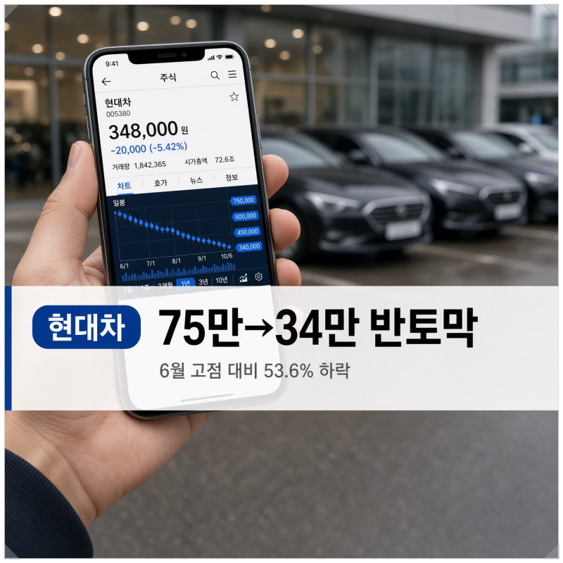 ▶ 현대차 주가 반토막 34만원, 4분기 반등 조건 3가지
