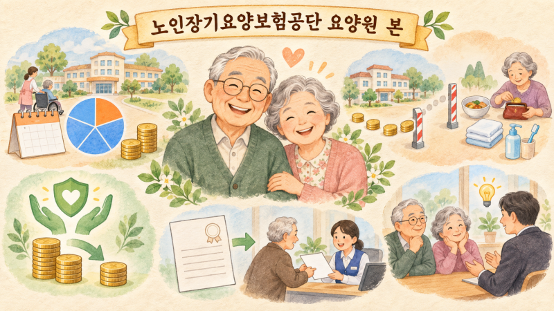 노인장기요양보험공단 요양원 본인부담 월 49~56만원+식사비 전액