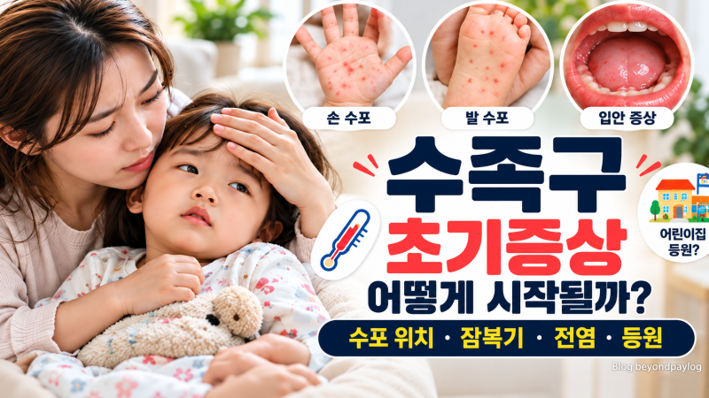 수족구 초기증상 어떻게 시작될까?｜수포 위치·잠복기·전염·어린이집 등원