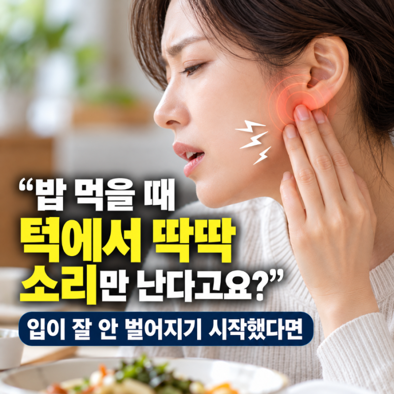 “밥 먹을 때 턱에서 딱딱 소리만 난다고요?” 입이 잘 안 벌어지기 시작했다면
