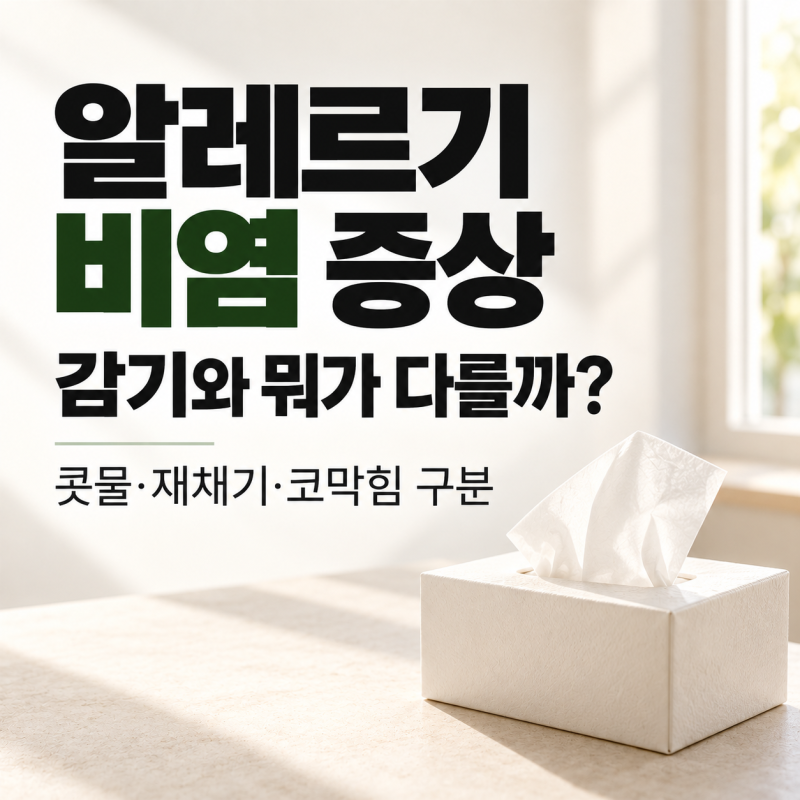알레르기 비염 증상, 감기와 어떻게 다를까? 콧물·재채기·코막힘 구분