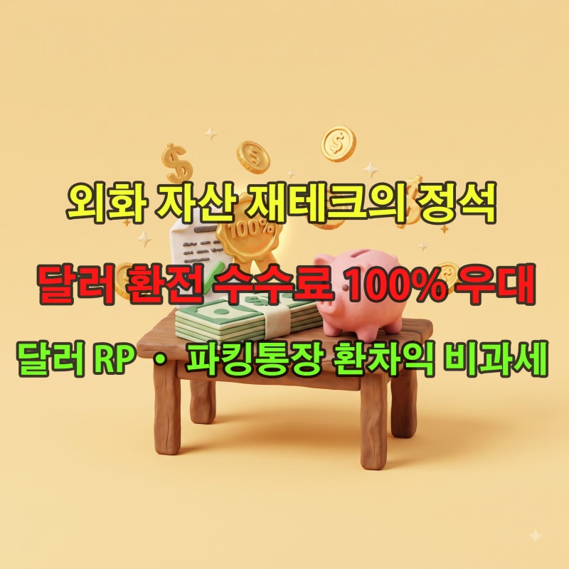 2026 달러 환전 수수료 우대 90%~100%! 달러 RP 및 외화 파킹통장 환차익 비과세 가이드