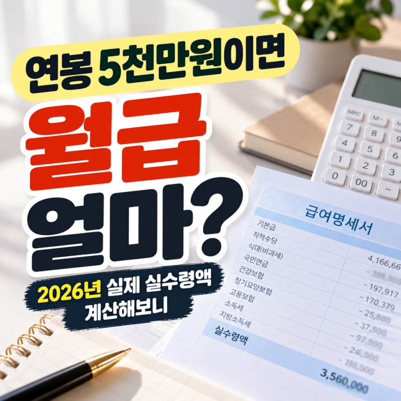 연봉 5천인데 월급 400도 안 된다고? 실제 실수령액 계산해보니