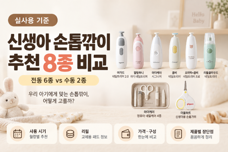 신생아 손톱깎이 추천 8종 비교, 전동 네일트리머 손톱가위 장단점