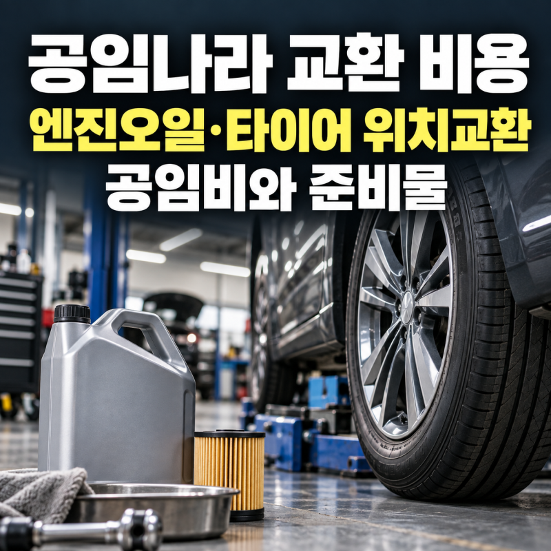 공임나라 엔진오일 교환·타이어 위치교환 비용, 공임비와 준비물 정리