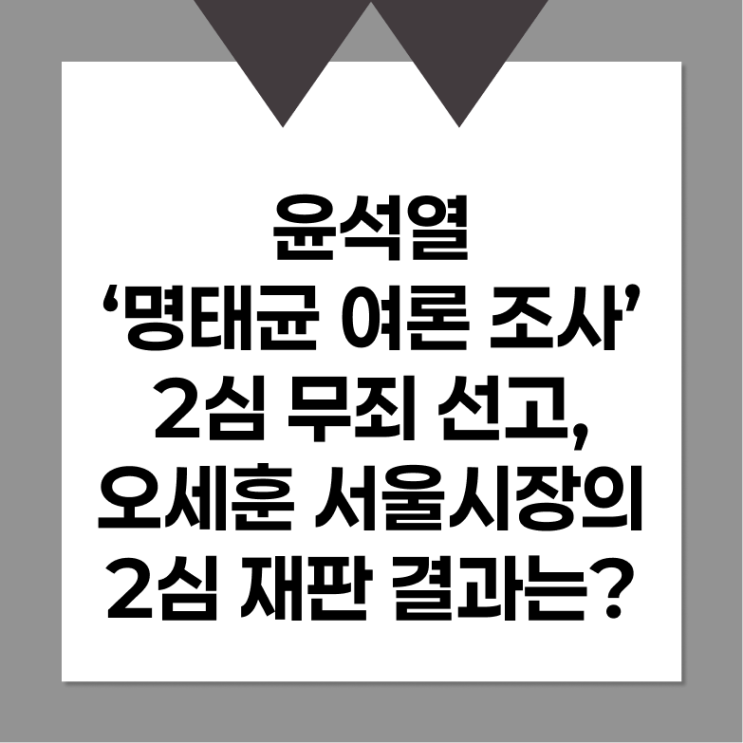 윤석열 ‘명태균 여론 조사’ <b>2심</b> 무죄 <b>선고</b>, <b>오세훈</b> 서울시장의 <b>2심</b>....