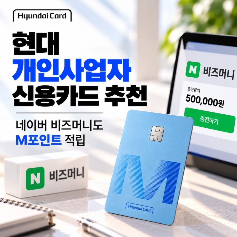 현대 개인사업자 신용카드 추천 네이버 비즈머니도 M 포인트 적립
