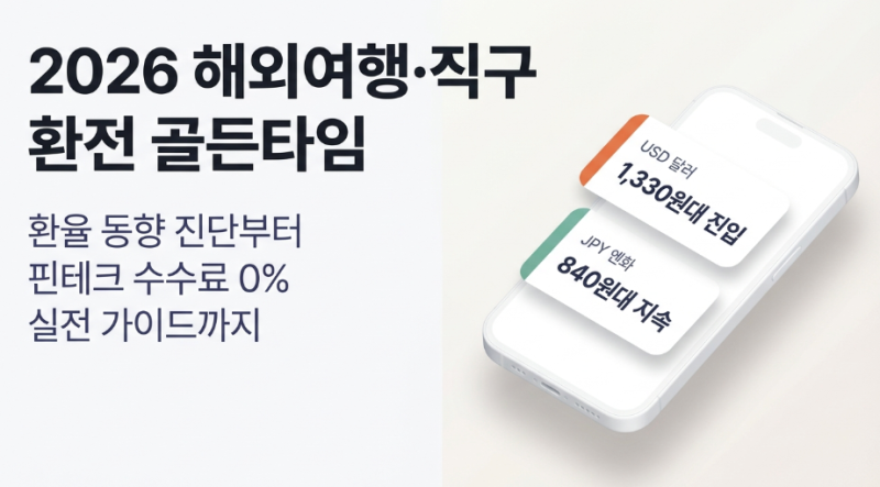 "환율 또 왜 이래?" 2026 달러·엔화 환율 동향과 해외여행·직구 환전 타이밍 총정리