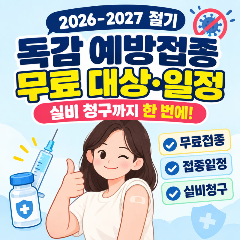 성인.어린이 독감예방접종 일정 및 독감 치료비 실비 청구방법