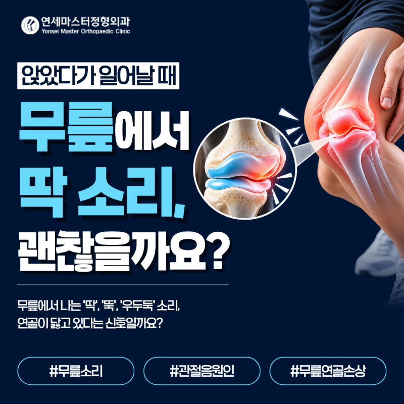 서현역정형외과, 무릎에서 소리 나는데 안 아프다면 괜찮을까요?