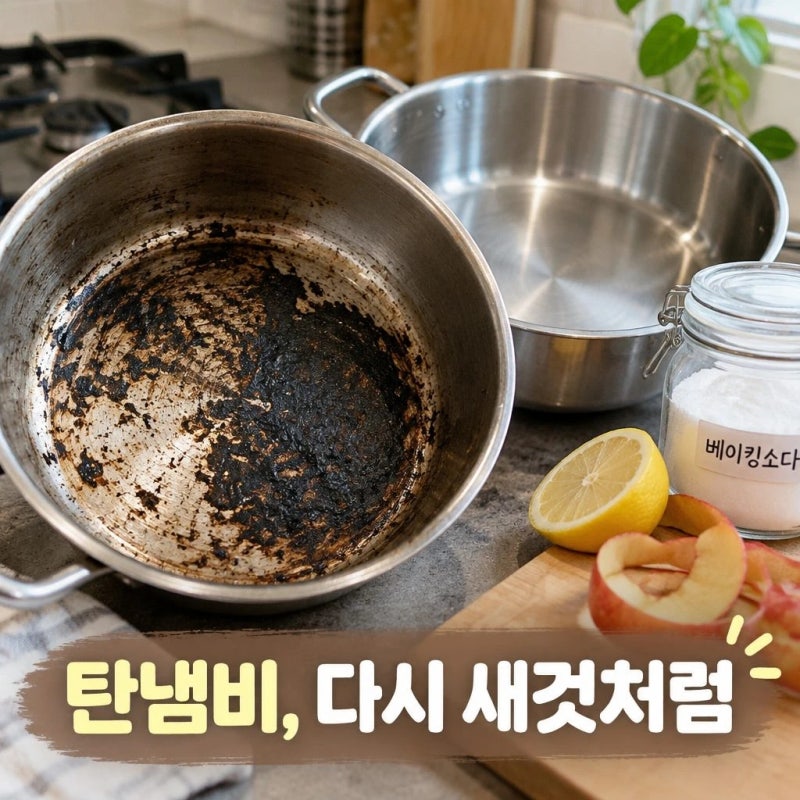 탄냄비세척 박박 문지르지 말고 살리는 법