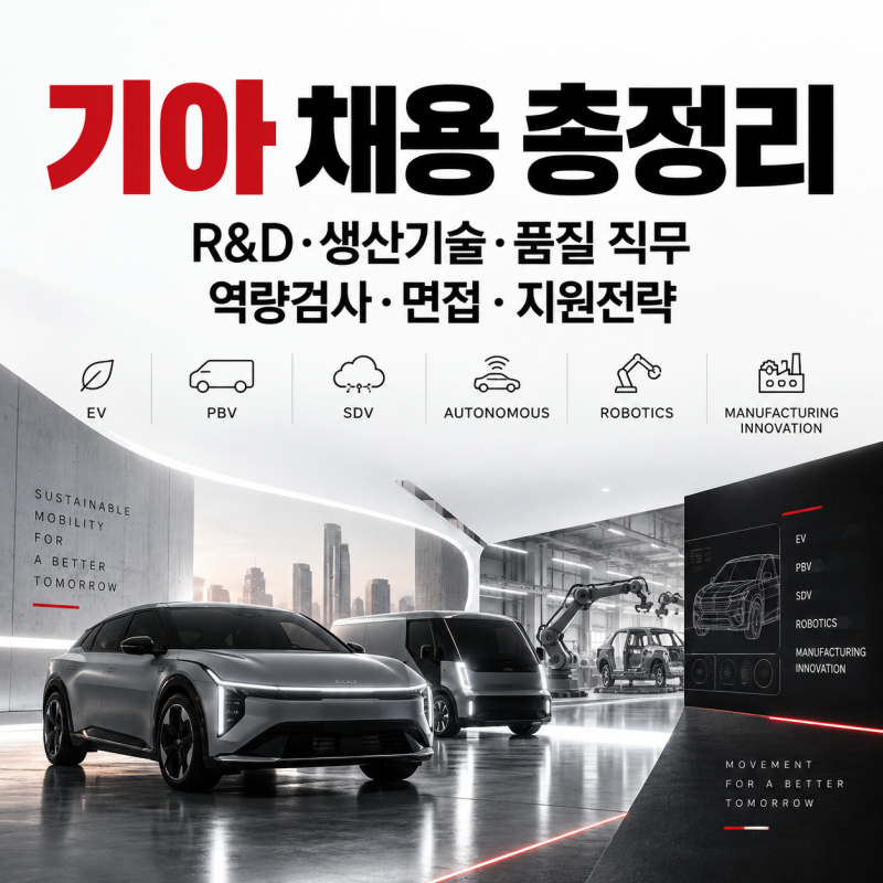 기아 채용 총정리｜R&D·생산기술·품질 직무, 역량검사, 면접, 지원전략 한눈에