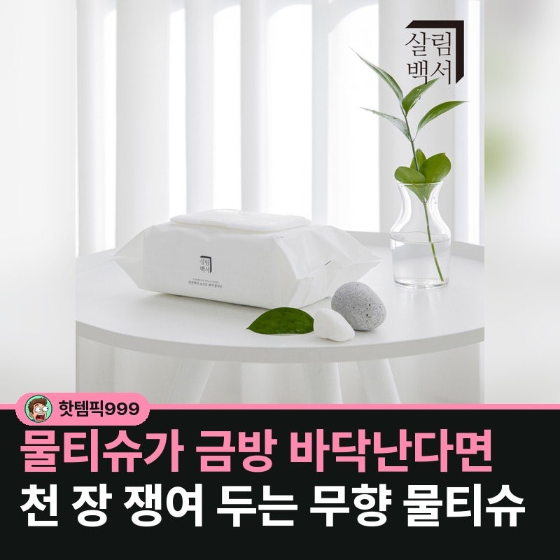 천 장 쟁여 두는 무향 살림백서 아기 물티슈 100매 — 10팩