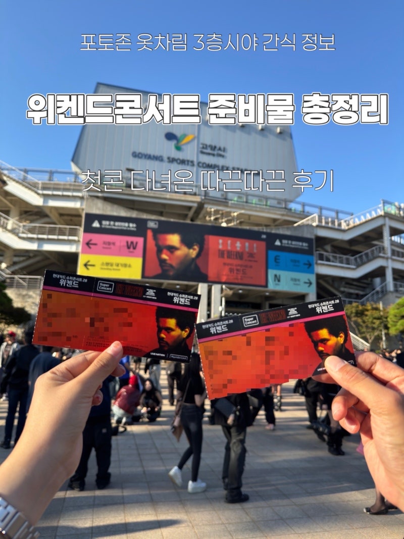 위켄드 내한콘서트 후기 고양종합운동장 W4 3층 8열 시야 MD 매진 준비물