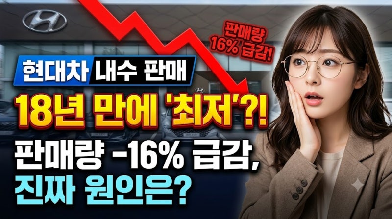 현대차 내수 판매 18년 만에 최저치? 판매량 16% 급감의 진짜 원인과 해결책은 무엇일까?