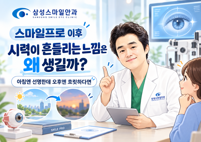 대전 스마일프로, 라식 이후 시력이 흔들리는 느낌은 왜 생길까? 아침엔 선명한데 오후엔 흐....
