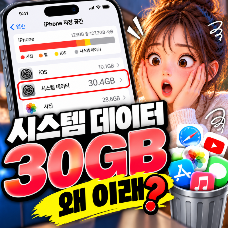 아이폰 시스템 데이터 30GB? 사진 지우기 전에 이것부터 확인하세요