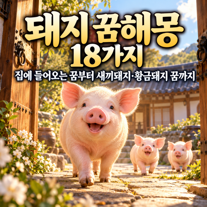 돼지 꿈해몽 18가지, 집에 들어오는 꿈부터 새끼돼지·황금돼지 꿈까지