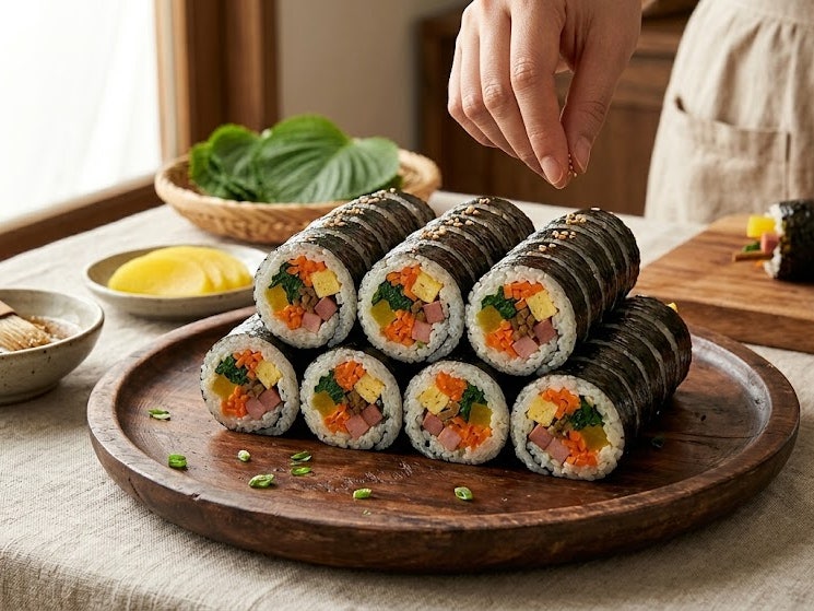 김밥 터지지 않게 싸는 법! 밥 간 맞추기와 재료 단단하게 고정하는 팁