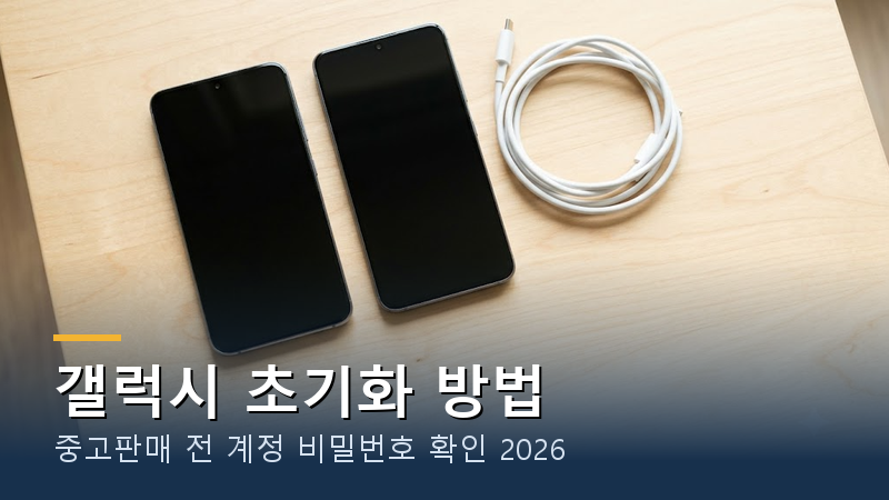 갤럭시 초기화 방법 2026｜중고판매 전 계정 비밀번호 확인 순서