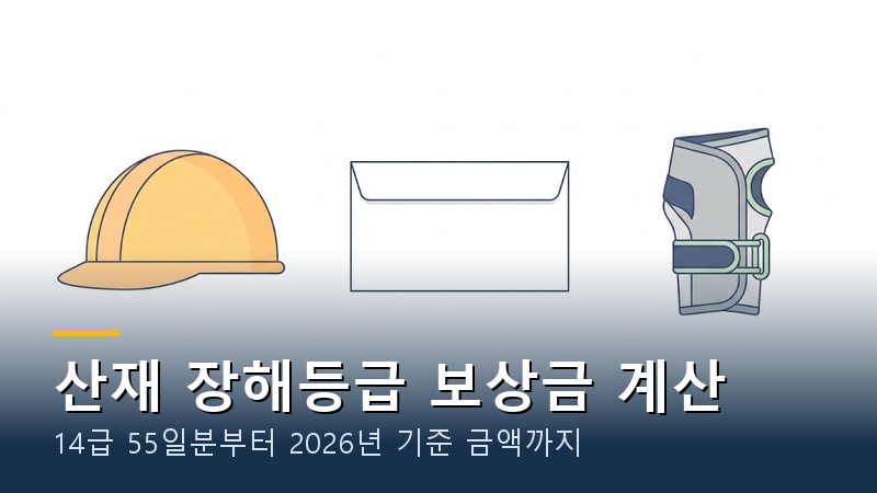 산재 장해등급 14급 보상금 얼마일까?｜평균임금 55일분 계산법 2026