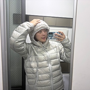겨울 경량패딩 추천 "노티카" 세일링 후디드 다운 자켓 NDW1086 라이트그레이