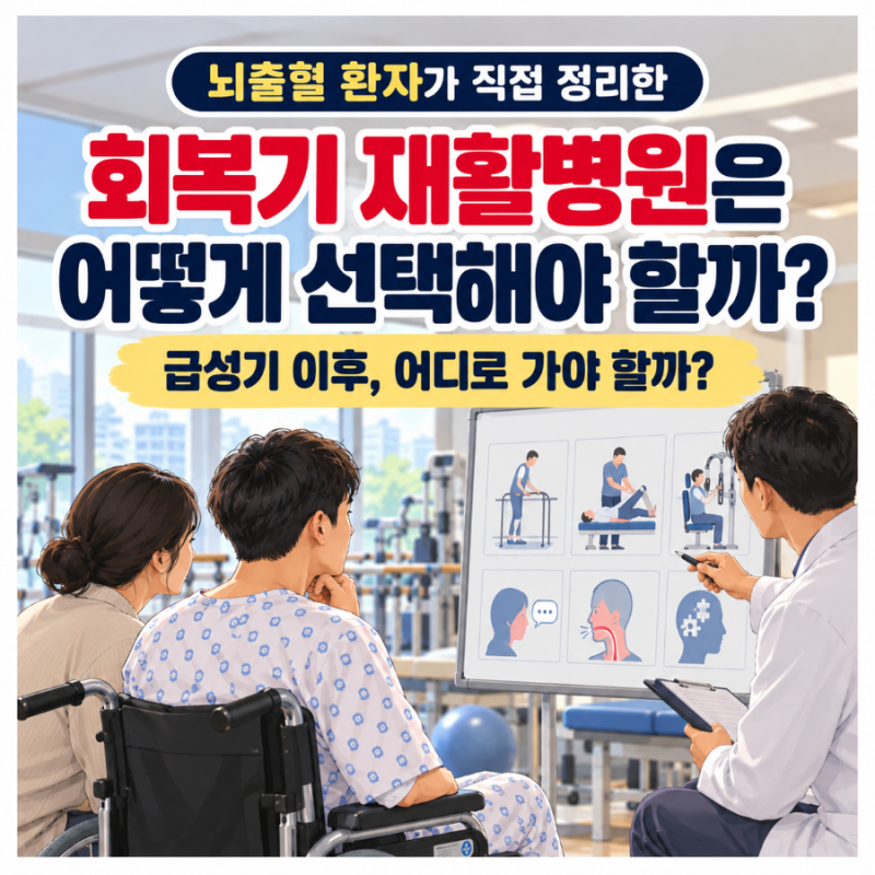 뇌출혈 환자가 직접 정리한｜급성기 이후, 회복기 재활병원은 어떻게 선택해야 할까?