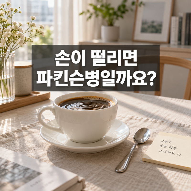 손이 떨리면 파킨슨병일까요? — 컵 들 때 떨리는지, 가만히 있을 때 떨리는지부터 보세요