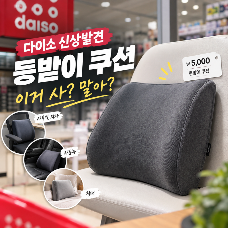 [다이소알바 신상발견] 등받이 쿠션 이거 사???? 말아???? (허리 받침대 / 베개)