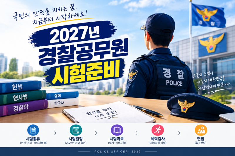 2027년 경찰공무원 시험준비 총정리｜시험종류·일정·시험과목·체력검사·합격전략