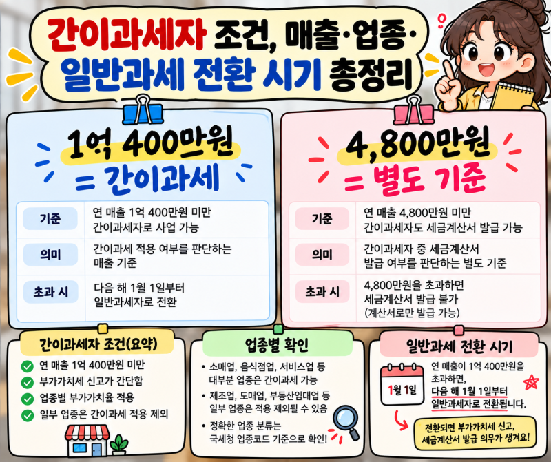 간이과세자 기준은 어떻게 볼까? 매출·배제업종·일반과세 전환 확인 순서
