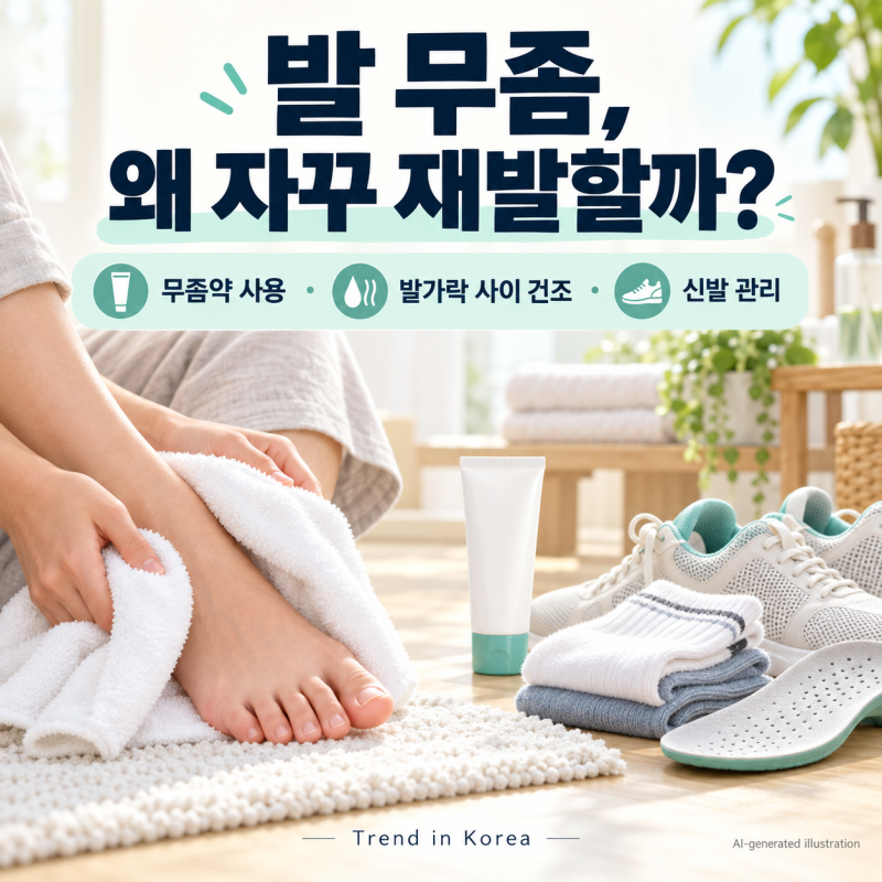 발 무좀, 왜 자꾸 재발할까?｜무좀약 사용법·발가락 사이 관리·신발 건조